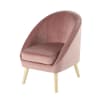 Fauteuil van donkerroze velours